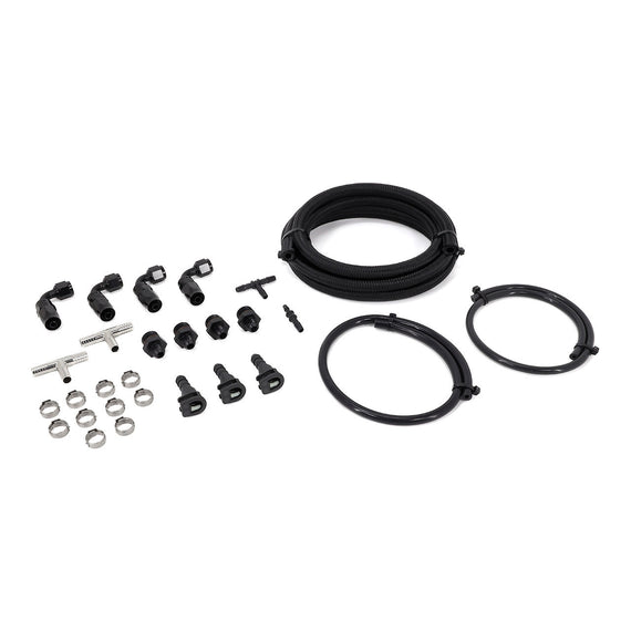 IAG Braided Fuel Line & Fitting Kit For IAG Top Feed Fuel Rails & OEM FPR w/ IAG FPR Adapter for 08-09 LGT